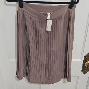 American Apparel Pleated A-Line Skirt in Taupe